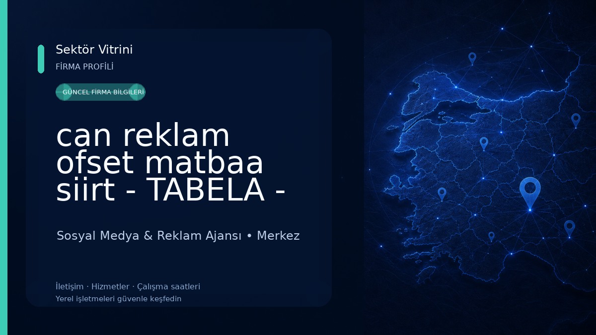 can reklam ofset matbaa siirt - TABELA - KAŞE - KARTVİZİT - FATURA - SİPARİŞ FİŞİ Sosyal Medya & Reklam Ajansı